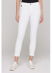 SOCCX Damen Slim-fit-Jeans, weiß, casual, Gr. 34, unifarben, Material: 85% Baumwolle, 12% Polyester, 3% Elasthan, Jeans, mit normaler Leibhöhe