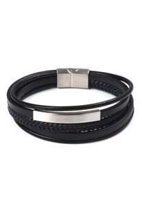 Firetti Herren Armband "stylisches Design im sportlich-eleganten Stil, mehrreihig", Edelstahl-Leder, schwarz, Edelstahl, Leder, Armbänder