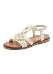 Lascana Damen Sandale "Sommerschuh, offener Schuh, Pantolette", Gr. 38, beige, Obermaterial: 100% Textilmaterial. Futter: 100% Textilmaterial.