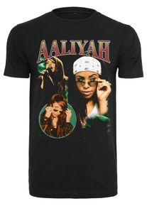 MisterTee Herren T-Shirt "MisterTee Herren Aaliyah Retro Tee", schwarz, casual, Gr. XXL, unifarben, 100% Baumwolle, Shirts