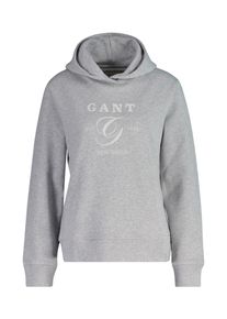 Gant Damen Kapuzensweatshirt "REG GRAPHIC HOODIE", grau, casual, Gr. S, Sweatware, Obermaterial: 100% Baumwolle, Sweatshirts, mit kontrastfarbenen