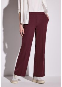 Cecil Damen Stoffhose, rot, casual, Gr. 40, unifarben, Stoff, 88% Polyester, 12% Elasthan, Hosen, im Loose Fit