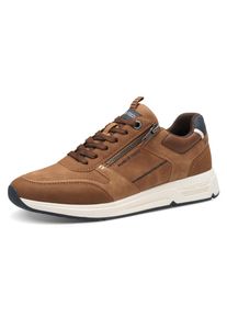 Marco Tozzi Herren Keilsneaker, Gr. 41, braun, Lederimitat, Textil, kontrastfarbene Details, sportlich, Schuhe, Freizeitschuh, Halbschuh, Schnürschuh