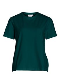 Vila Damen Kurzarmshirt "VINORA S/S T-SHIRT - NOOS", grün, modisch, Gr. XS, unifarben, Jersey, Obermaterial: 96% Baumwolle, 4% Elasthan, Shirts