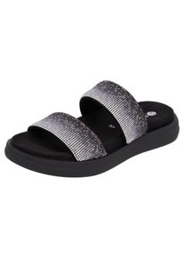 Remonte Damen Pantolette, Gr. 38, schwarz, Textil, modisch, Schuhe, Plateau, Sommerschuh, Schlappen mit funkelenden Strasssteinen