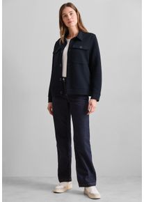 Cecil Damen Kurzjacke, blau, casual, Gr. L, unifarben, Stoff, 49% Polyester, 49% Viskose, 2% Elasthan, Jacken, aus elastischem Materialmix