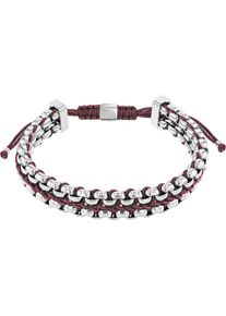 Calvin Klein Armband "Schmuck Edelstahl Armkette CK FUSED, 35100039, 35100040, 35100041", Edelstahl-Nylon, rot, Edelstahl, Nylon, Armbänder