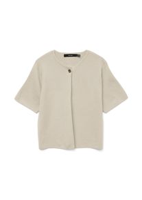 Véro Moda VERO MODA Damen Strickjacke "VMGOLD SS O-NECK ONE BUTTON CARDIGAN", beige, modisch, Gr. XS, unifarben, Strick, Obermaterial: 50% Viskose, 28%
