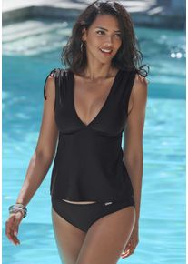 Lascana Damen Tankini "Cillo", schwarz, Gr. 38, unifarben, Recycling-Polyamid, Bikini-Sets, mit regulierbaren Träger auf der Schulter