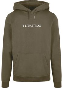 MisterTee Herren Kapuzensweatshirt "MisterTee Herren El Patron Hoody", grün, Gr. S, bedruckt, 65% Baumwolle, 35% Polyester, Sweatshirts