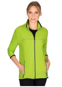 TRIGEMA Damen Trainingsjacke "TRIGEMA Praktische Sportjacke aus Microfaser", gelb, sportlich, Gr. L, 92% Polyester, 8% Elastan, Jacken
