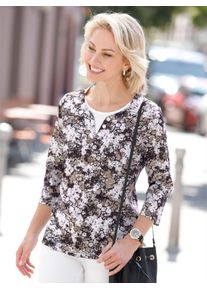 Classic Basics Damen 2-in-1-Shirt "Shirt", beige, Gr. 40, gemustert, mehrfarbig, 95% Polyester, 5% Elasthan, Shirts