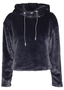 Urban Classics Damen Rundhalspullover "Urban Classics Damen Ladies Oversize Short Teddy Hoody", schwarz, casual, Gr. S, unifarben, 100% Polyester,