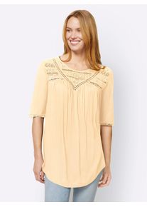 Heine Damen T-Shirt "Shirt", gelb, Gr. 38, unifarben, 100% Viskose, Spitze:100% Baumwolle, Shirts