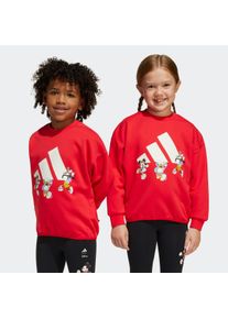 Kinder Sweatshirt "LK DY MM SWT"pure ruby, sanftes weiß, sportlich, Gr. 122, adidas Sportswear, Obermaterial: 59% Polyester, 41% Baumwolle,