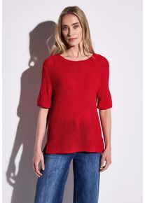 Street One Damen Strickpullover, rot, casual, Gr. 34, unifarben, Stoff, 60% Polyacyl, 40% Nylon, Pullover, Grobstrick