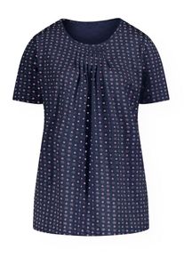 Classic Basics Damen Kurzarmshirt "Shirt", blau, Gr. 54, gemustert, mehrfarbig, 100% Baumwolle, Shirts