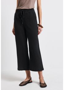 Street One Damen Stoffhose, schwarz, casual, Gr. 36, unifarben, Web, 100% Baumwolle, Hosen, High Waist