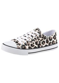 ANISTON SHOES Damen Sneaker, Gr. 37, braun, Textil, animal-print, sportlich, Schuhe, Freizeitschuh, Schnürschuh - NEUE KOLLEKTION