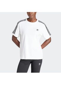 Damen T-Shirt "3 STRIPE TEE", weiß, sportlich, Gr. XXL, adidas originals, gestreift, Obermaterial: 94% Baumwolle, 6% Elasthan, Shirts, drei Streifen