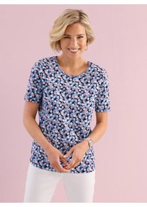 Classic Basics Damen Kurzarmshirt "Kurzarm-Shirt", bunt, Gr. 48, geblümt, gemustert, mehrfarbig, 100% Baumwolle, Shirts