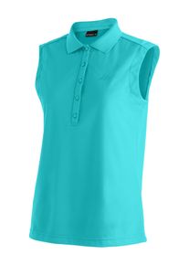 Maier Sports Damen Poloshirt "Ulrike sleeveless", blau, Gr. 36, 100% Polyester, Shirts, Damen Funktionsshirt, ärmelloses Freizeitshirt, Regular Fit