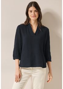 Cecil Damen Klassische Bluse, schwarz, casual, Gr. M, unifarben, Web, 100% Baumwolle, Blusen, mit 3/4 Ärmeln