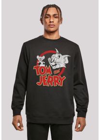 F4NT4STIC Herren Sweatshirt "Tom und Jerry Distressed Logo", schwarz, casual, Gr. L, Obermaterial: 50% Baumwolle, 50% Polyester, Sweatshirts, Print