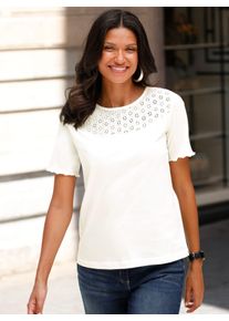 Classic Basics Damen Kurzarmshirt "Kurzarm-Shirt", beige, Gr. 44, unifarben, 100% Baumwolle, Shirts