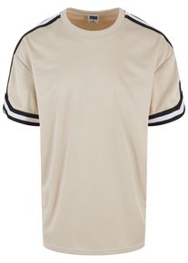 Urban Classics Herren T-Shirt "Urban Classics Herren Oversized Stripes Mesh Tee", beige, casual, Gr. XL, gestreift, 100% Polyester, Shirts