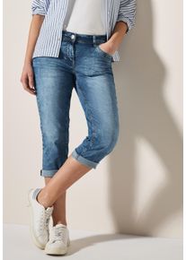 Cecil Damen 3/4-Jeans "Style SCARLETT", blau, casual, Gr. 32, unifarben, Denim/Jeans, Obermaterial: 78% Baumwolle, 20% Polyester, 2% Elasthan, Jeans,