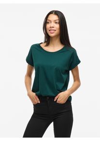 Vila Damen Rundhalsshirt "VIDREAMERS NEW PURE T-SHIRT/SU-NOOS", grün, casual, Gr. XS, unifarben, Jersey, Obermaterial: 50% Baumwolle, 50% Polyester,