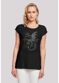 F4NT4STIC Damen T-Shirt "Harry Potter Dragon Line Art", schwarz, casual, Gr. L, Obermaterial: 100% Baumwolle, Shirts, Print