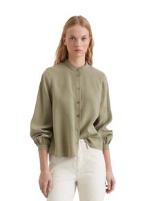Marc O'Polo Damen Langarmbluse "aus TENCEL Modal", grün, Gr. L, MARC O'POLO DENIM, unifarben, Obermaterial: 85% Modal, 15% Polyester, Blusen