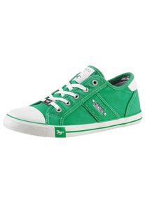 Mustang Shoes Damen Sneaker, Gr. 44, grün, Textil, Lederimitat, sportlich, Schuhe, Freizeitschuh, Halbschuh, Schnürschuh mit Mustang Markenlabel