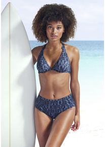 ELBSAND Damen Bikini-Hose "Letra", schwarz, Gr. 38, bedruckt, Recycling-Polyamid, Badehosen, mit tollem Wording