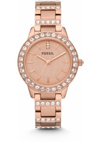 Fossil Damen Quarzuhr "JESSE", rosa, Armbanduhren, Armbanduhr, Damenuhr, Glassteine, analog, Edelstahlarmband