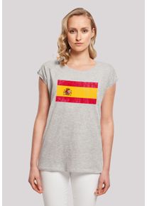 F4NT4STIC Damen T-Shirt "Spain Spanien Flagge distressed", grau, casual, Gr. 4XL, Obermaterial: 100% Baumwolle, Shirts, Print