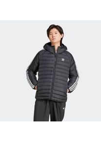 Herren Steppjacke "PAD HOODED JKT", schwarz-weiß, sportlich, Gr. L, adidas originals, Obermaterial: 100% Polyester, Jacken