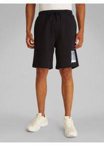 Herren Sweatshorts "BRUSH STROKE GRAPHIC SHORTS", schwarz, casual, Gr. XXL, Calvin Klein Jeans, unifarben, Sweatware, Obermaterial: 100% Baumwolle,