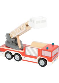 Small Foot Kinder Spielzeug-Feuerwehr "Feuerwehr mit Drehleiter", bunt, Holz, B:8cm H:12cm T:28cm, Spielzeugfahrzeuge