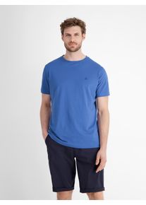 Lerros Herren T-Shirt "Lerros Basic T-Shirt mit Logostitch, unifarben", blau, Gr. XL, 100% Baumwolle, Shirts
