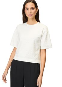 Zero Damen Kurzarmshirt "Zero Pullover mit Punkt-Stickerei", weiß, casual, Gr. 44, unifarben, Jersey, Obermaterial: 60% Viskose, 23% Polyester, 14%