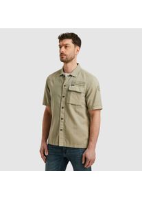 PME-Legend PME LEGEND Herren Kurzarmhemd "Short Sleeve Shirt Ctn linen", schwarz, casual, Gr. XL, unifarben, Web, Obermaterial: 65% Baumwolle, 35% Leinen,
