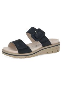 Caprice Damen Pantolette, Gr. 37, blau, Nubukleder, casual, Schuhe, Keilabsatz, Bequemschuh, Schlüpfschuh mit Zierschnalle, Weite H