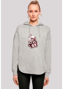 F4NT4STIC Damen Kapuzenpullover "Cozy Winter Skelett", grau, casual, Gr. S, Obermaterial: 100% Baumwolle, Pullover, Premium Qualität