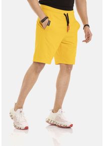 Cipo & Baxx CIPO & BAXX Herren Stoffhose "Shorts", gelb, Gr. XXL, unifarben, 80% Baumwolle;15% Polyester;5% Elasthan, Hosen, elastischer Bund mit Kordelzug