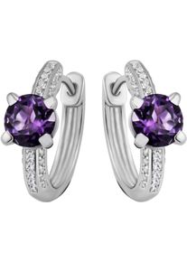 Firetti Damen Paar Creolen "Schmuck Geschenk Silber 925 Ohrschmuck Ohrringe Solitär", Silber 925 (Sterlingsilber), lila, Silber 925 (Sterlingsilber),