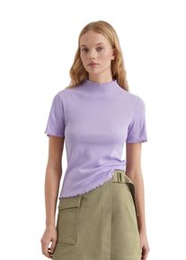 Marc O'Polo Damen T-Shirt "aus Organic Cotton-Stretch-Jersey", lila, Basic, Gr. M, MARC O'POLO DENIM, unifarben, Obermaterial: 96% Baumwolle, 4% Elasthan, Shirts