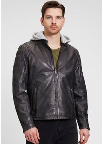 Mauritius Herren Lederjacke "Rylo LAKEV", grau, modisch, Gr. XXXL, unifarben, kontrastfarbene Details, Obermaterial: 100% Schafsleder. Futter: 100%